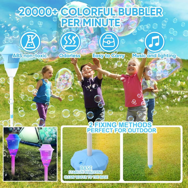 ✨ One-Button Bubble Machine – LED Lights, Day & Night Fun, for Kids & Parties ☃